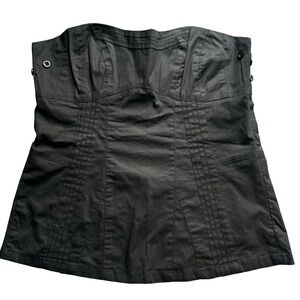 Urban Behavior Y2K Black Corset Strapless Top Size M Retro Festival Structured